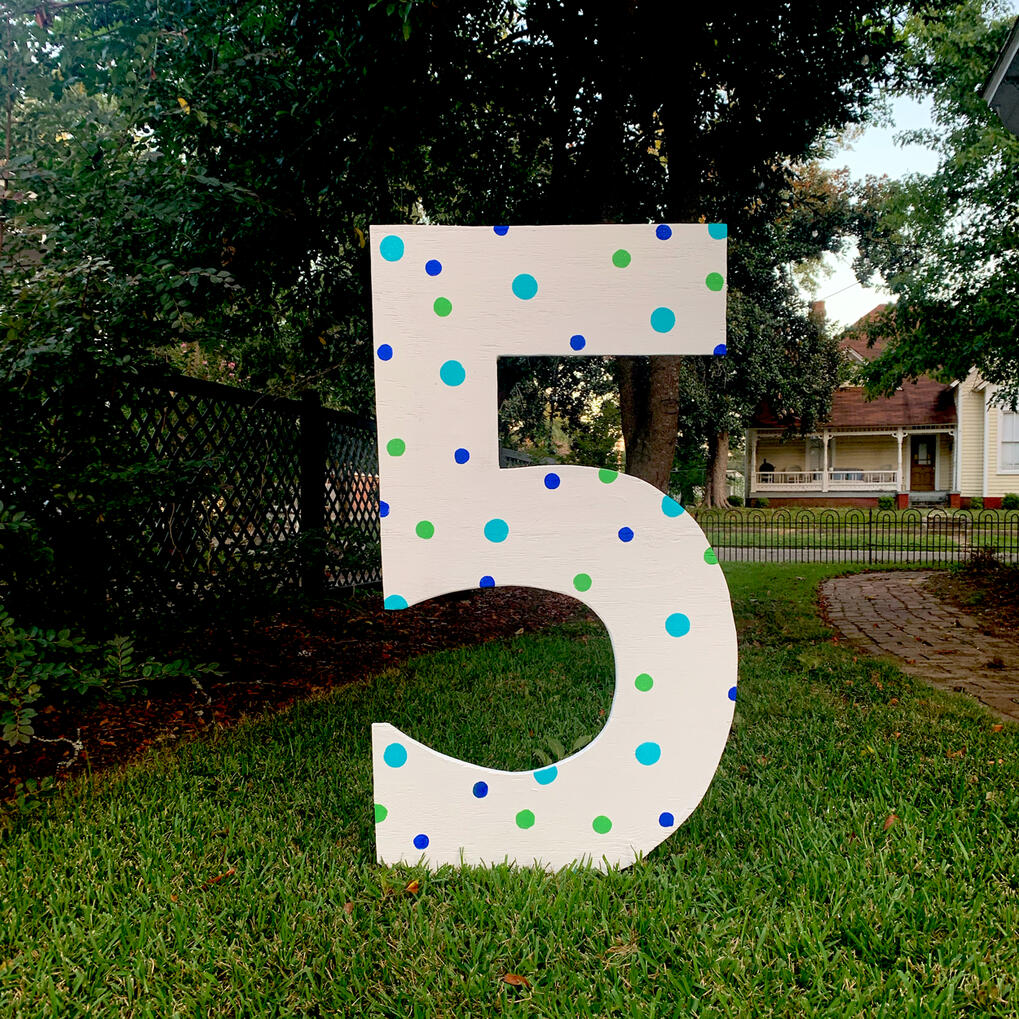 Five - Blue & Green Dot