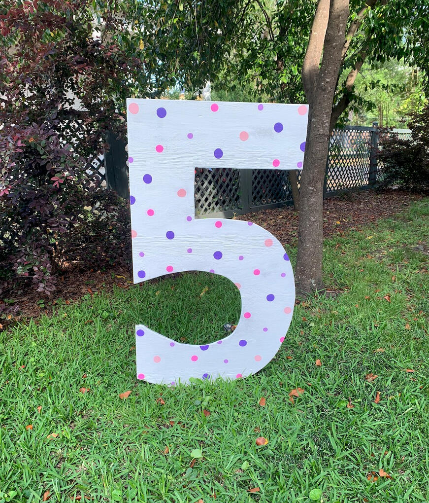 Five - Pink & Purple Dot